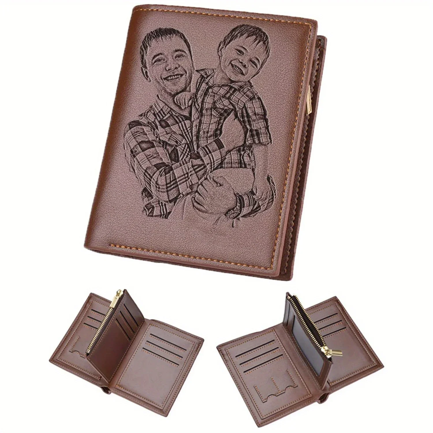 Photographic Memory - Individuell gravierte Herren-Foto-Geldbörse | Personalisiert mit