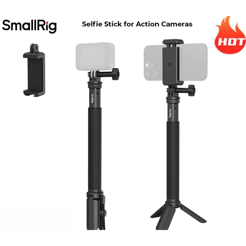 Camera Wrist Strap - SmallRig Selfie-Stick für Action-Kameras mit Smartphone-Klemme